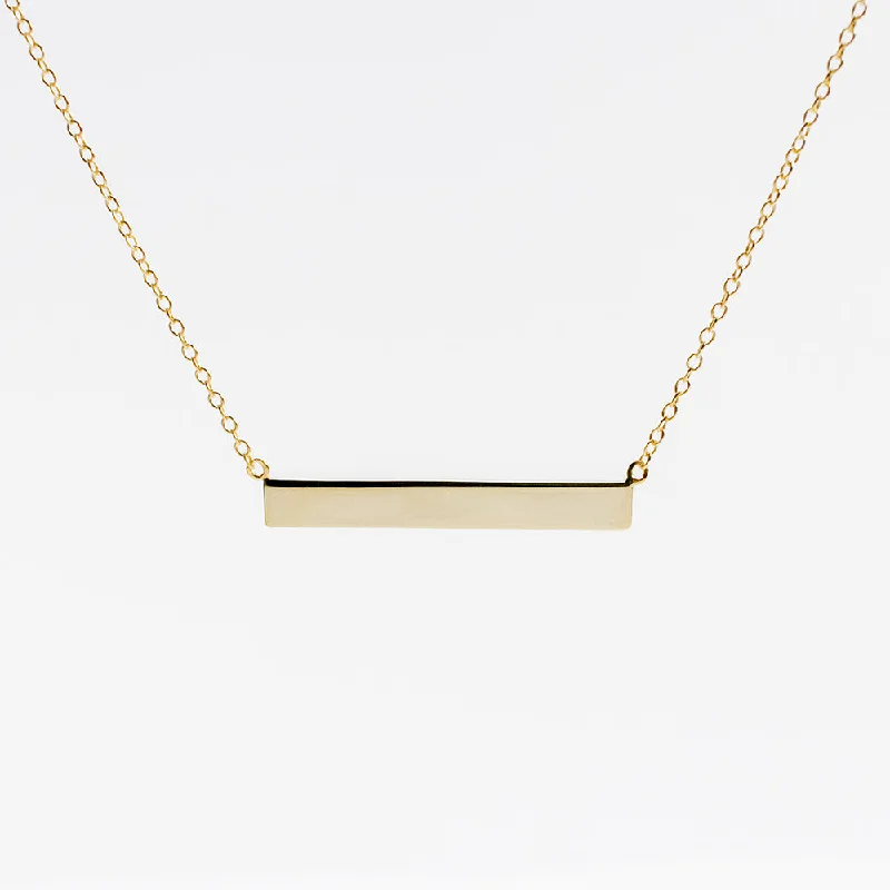 ladies-silver-crystal-necklaces-Gold Plated Bar Necklace