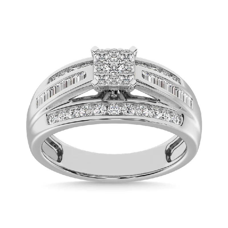 Ladies wedding rings for culinary love -10K White Gold 2 Ct.Tw Diamond Engagement Invisible Ring