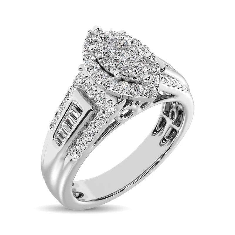 Ladies wedding rings cool brilliance -Marquise Shape 1/2 Ctw Diamond Engagement Ring