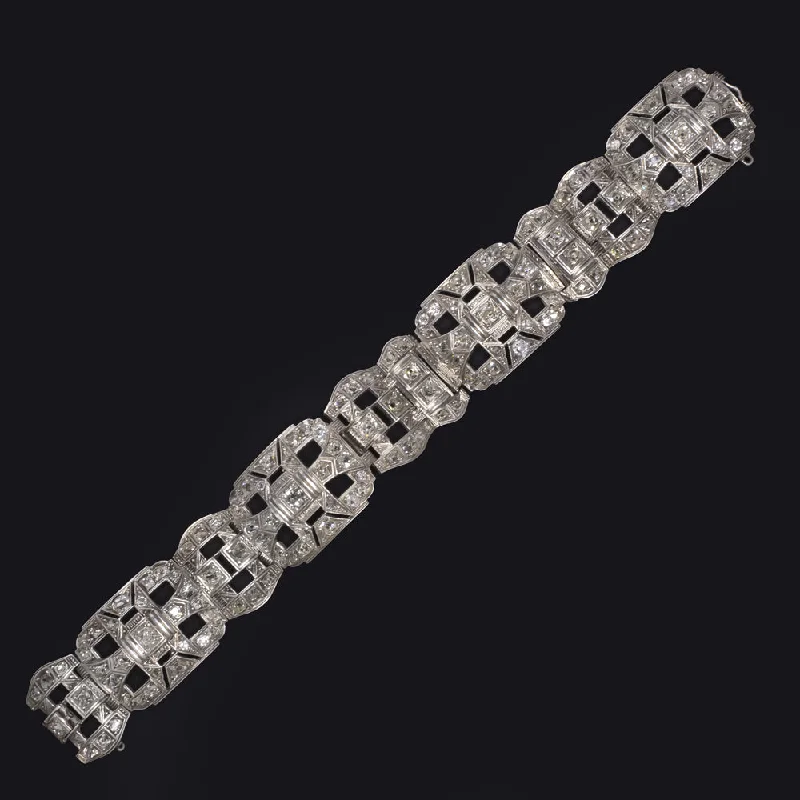 ladies-classic-slider-bracelets-RARE ANTIQUE 10.8ct OLD MINE PERUZZI CUT DIAMOND BRACELET VICTORIAN NATURAL