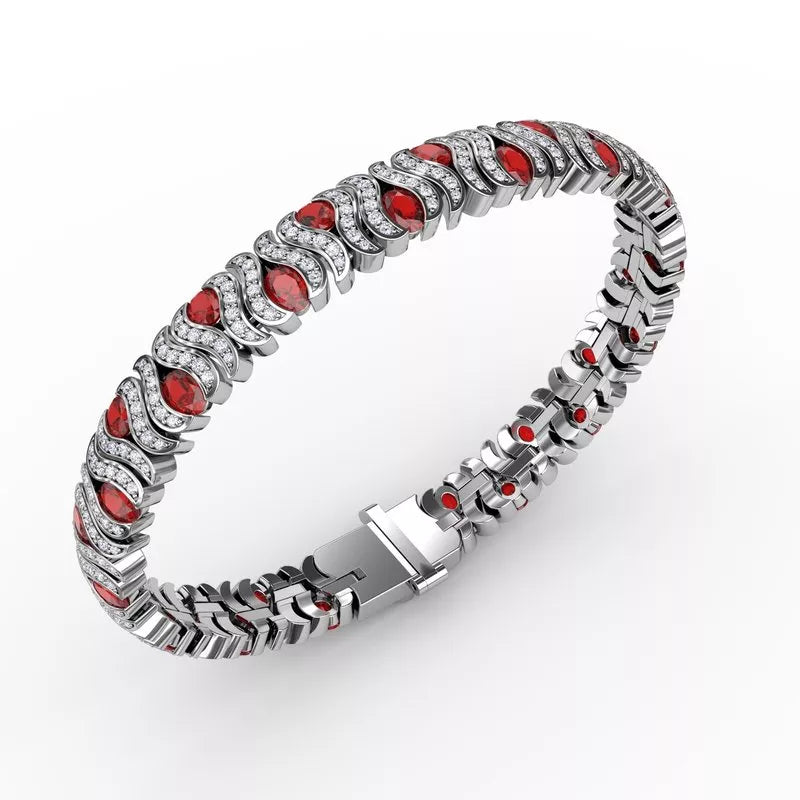 ladies-elegant-pearl-bracelets-Fana Wave Ruby and Diamond Bracelet 1492