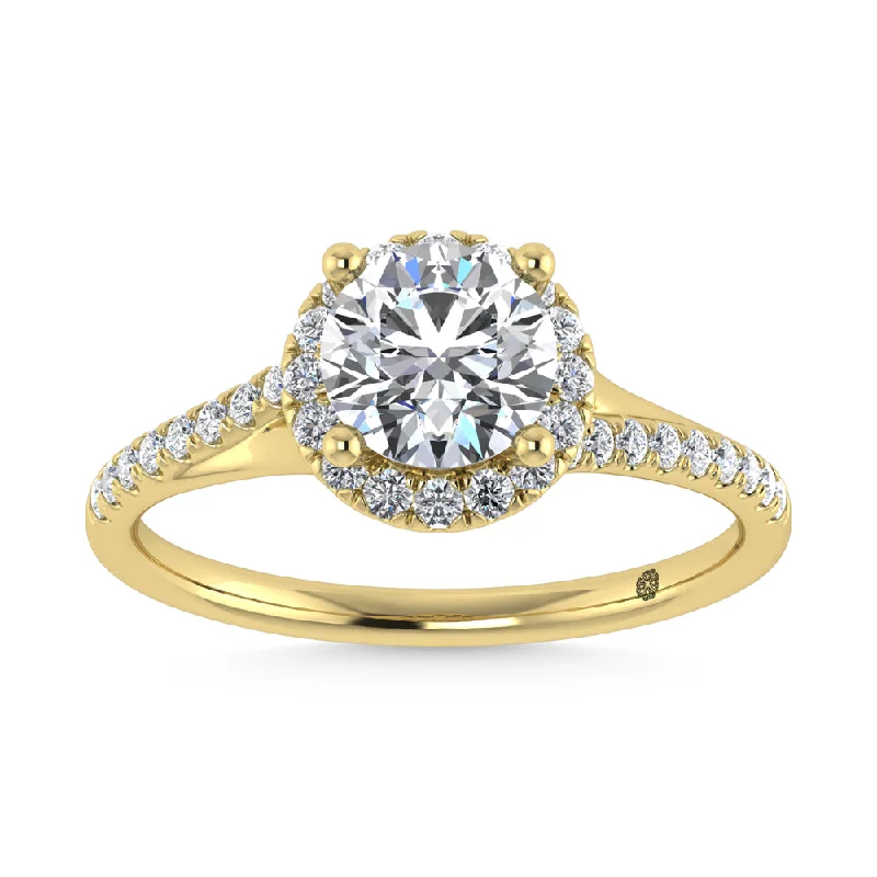 Ladies wedding rings vintage elegance -10K Yellow Gold Lab Grown Diamond 1 1/4 Ct.Tw. Engagement Ring