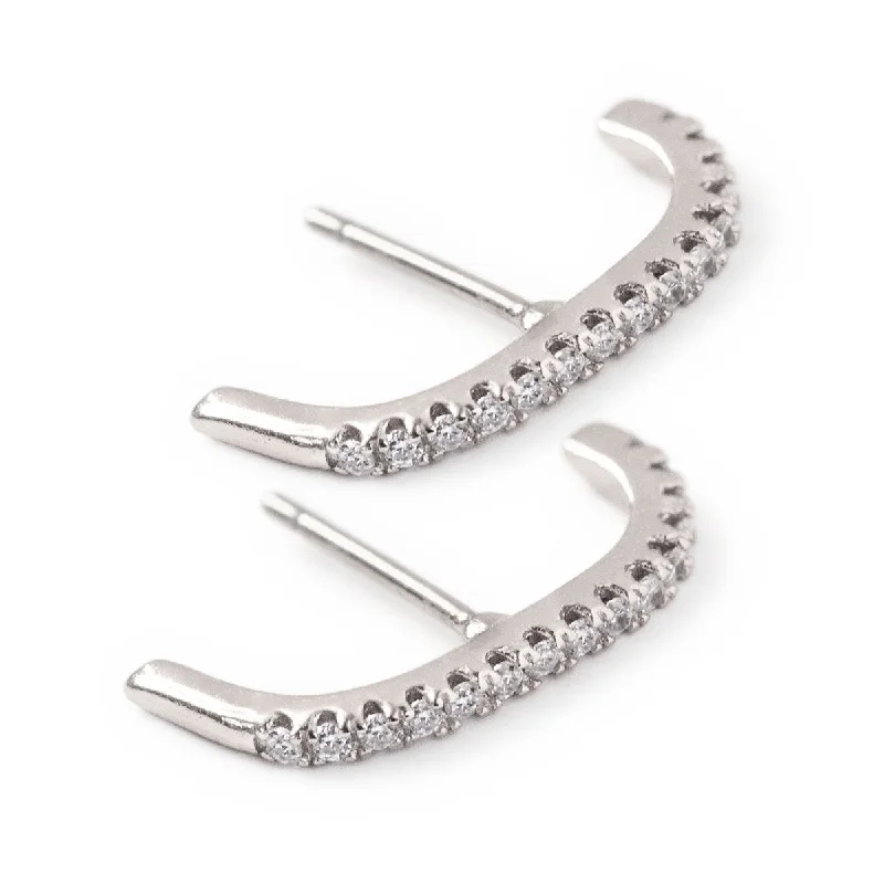 Ladies earrings for free-spirit charm -Pave Suspender Earrings