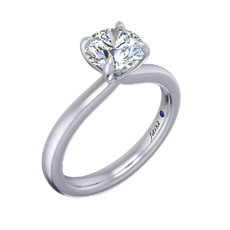 Ladies wedding rings for cafe ceremonies -Fana Timeless Round Cut Solitaire Engagement Ring