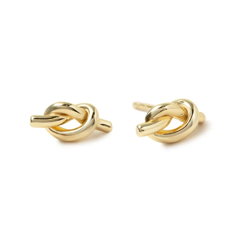 Ladies earrings unique shine -Knot Stud Earrings