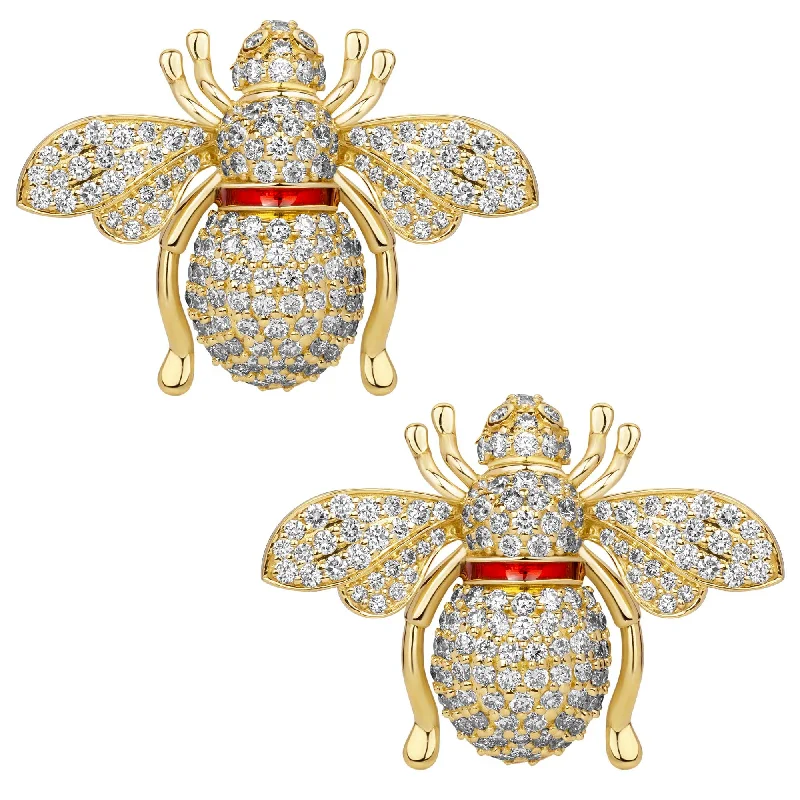 Ladies earrings for travel elegance -Earrings - Diamond (enamel)