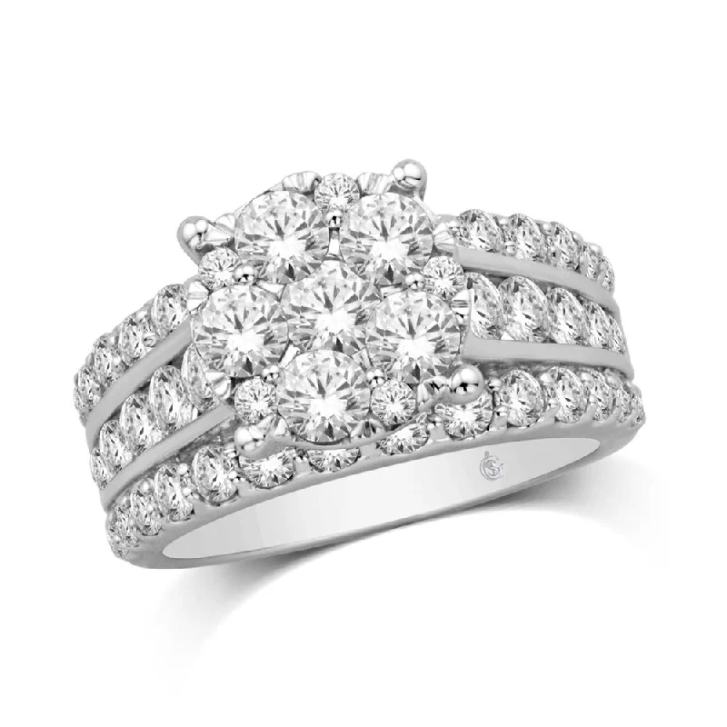 Ladies wedding rings for travel-inspired vows -10K White Gold 1 Ct.Tw. Diamond Engagement Ring