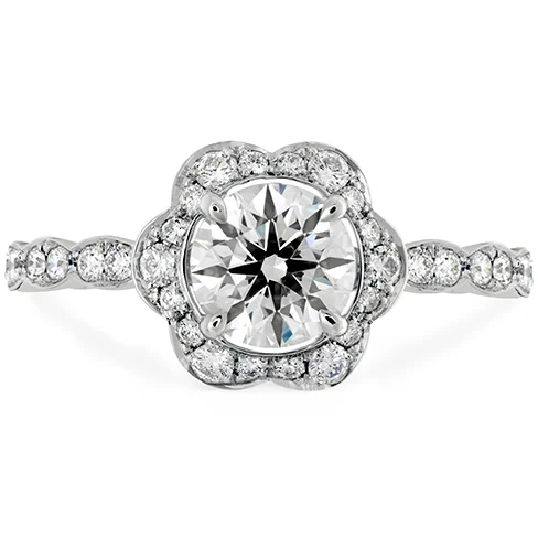 Ladies wedding rings stylish romance -Hearts On Fire Lorelei Floral Diamond Engagement Ring