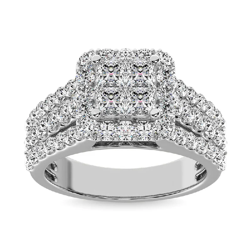 Ladies wedding rings ocean-inspired vows -10K White Gold 1 Ct.Tw. Diamond Engagement Ring