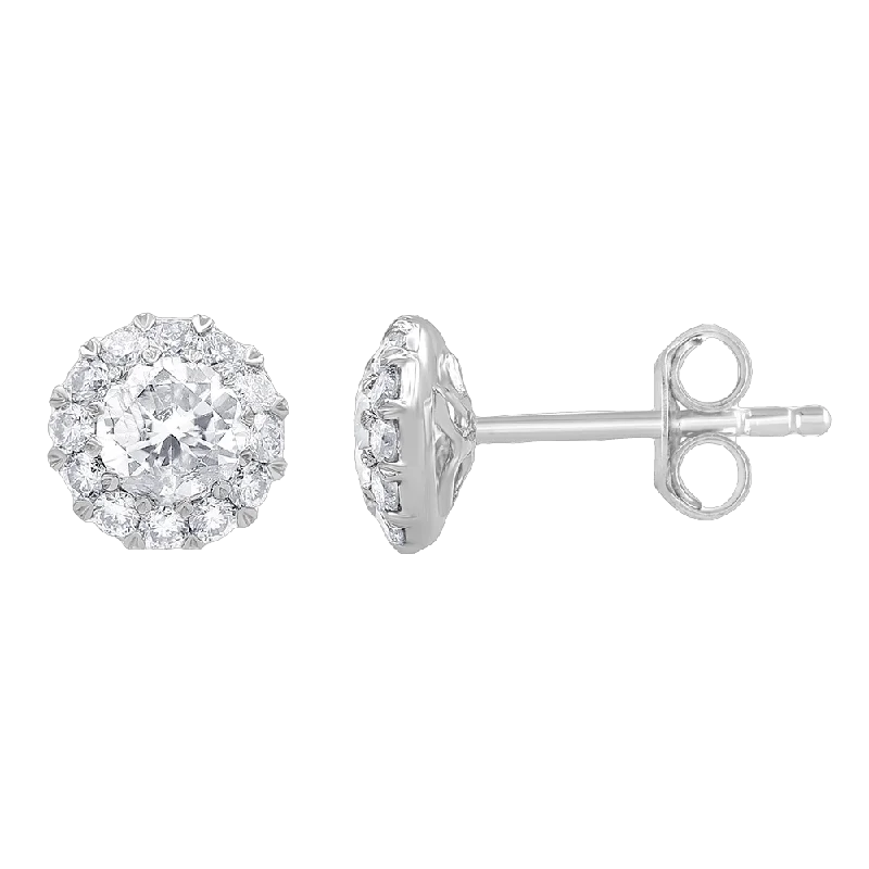 Ladies earrings nomad’s elegance -LAB-Created 1.0ctw Diamond Stud Earrings in White Gold