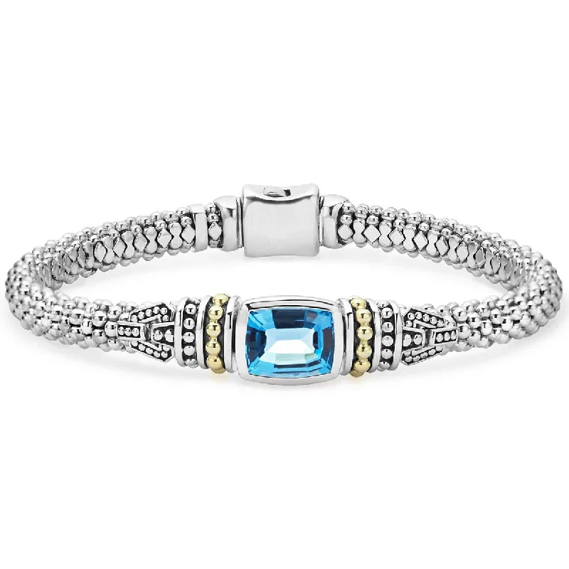 ladies-handmade-multi-strand-bracelets-Swiss Blue Topaz Caviar Bracelet