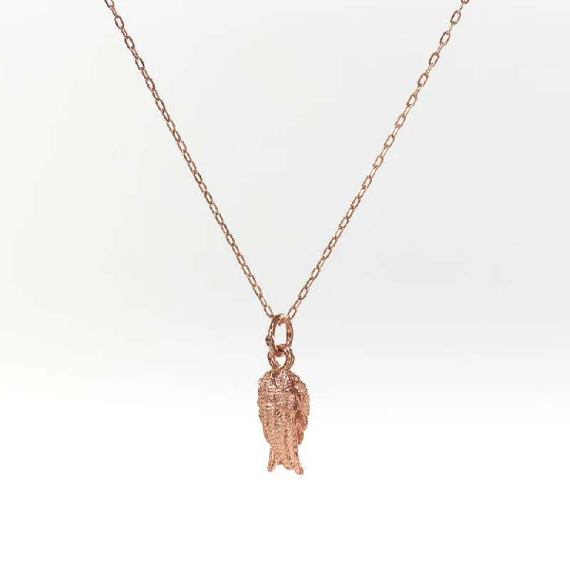 ladies-bar-pendant-pearl-necklaces-Rose Gold Vermeil Double Wing Necklace