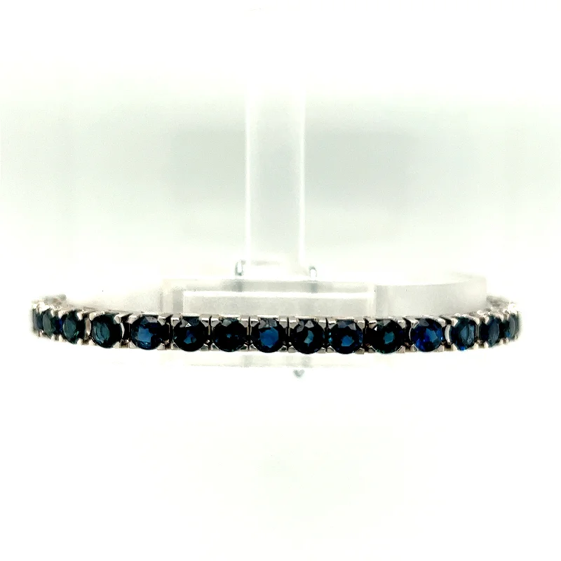 ladies-artisan-wraparound-bracelets-14K White Gold 15.00CTW Montana Sapphire Bracelet