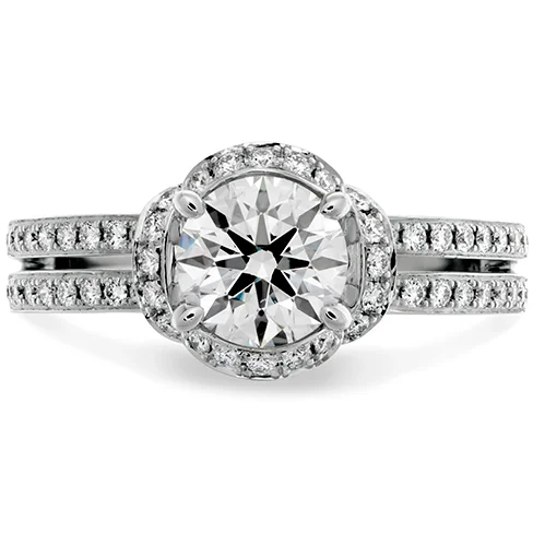 Ladies wedding rings for healer unions -Hearts On Fire Optima Double Row Diamond Engagement Ring