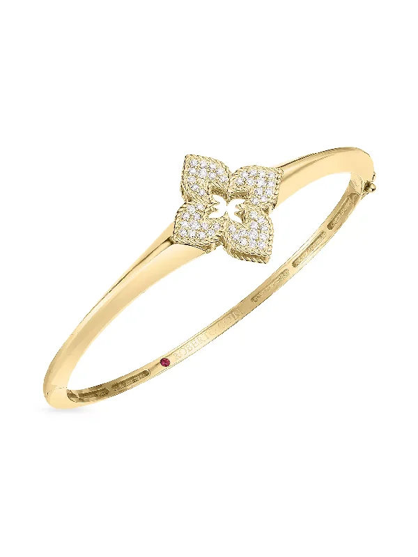 ladies-luxury-adjustable-cuff-bracelets-Venetian Princess 0.32Ct Diamond Bangle Bracelet in 18K Yellow Gold