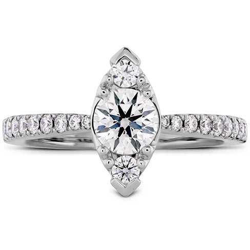 Ladies wedding rings space-inspired unions -Hearts On Fire Destiny Regal Engagement Ring with Diamond Band