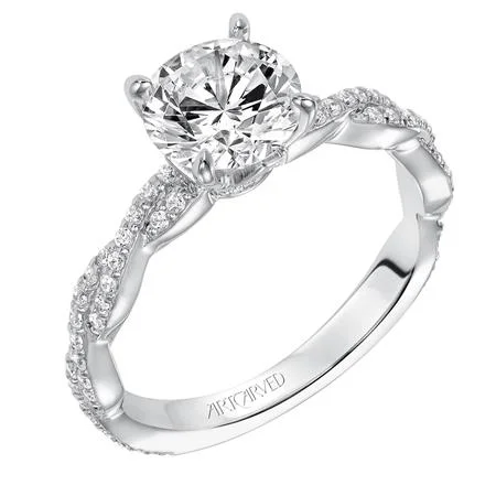 Ladies wedding rings sturdy romance -ArtCarved Madeleine Engagement Ring