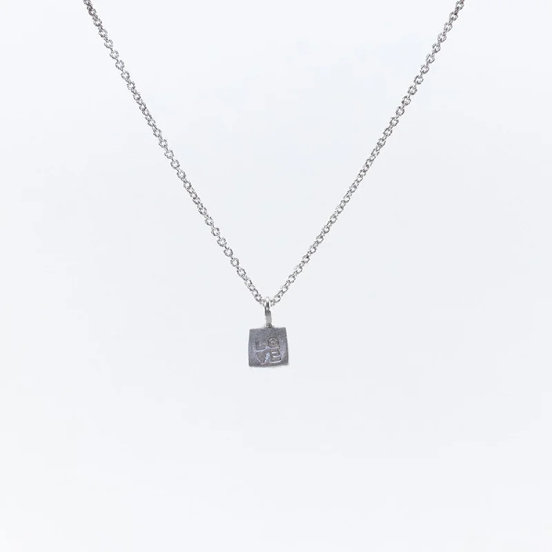 ladies-infinity-bar-pendant-necklaces-Love Single Cube Necklace