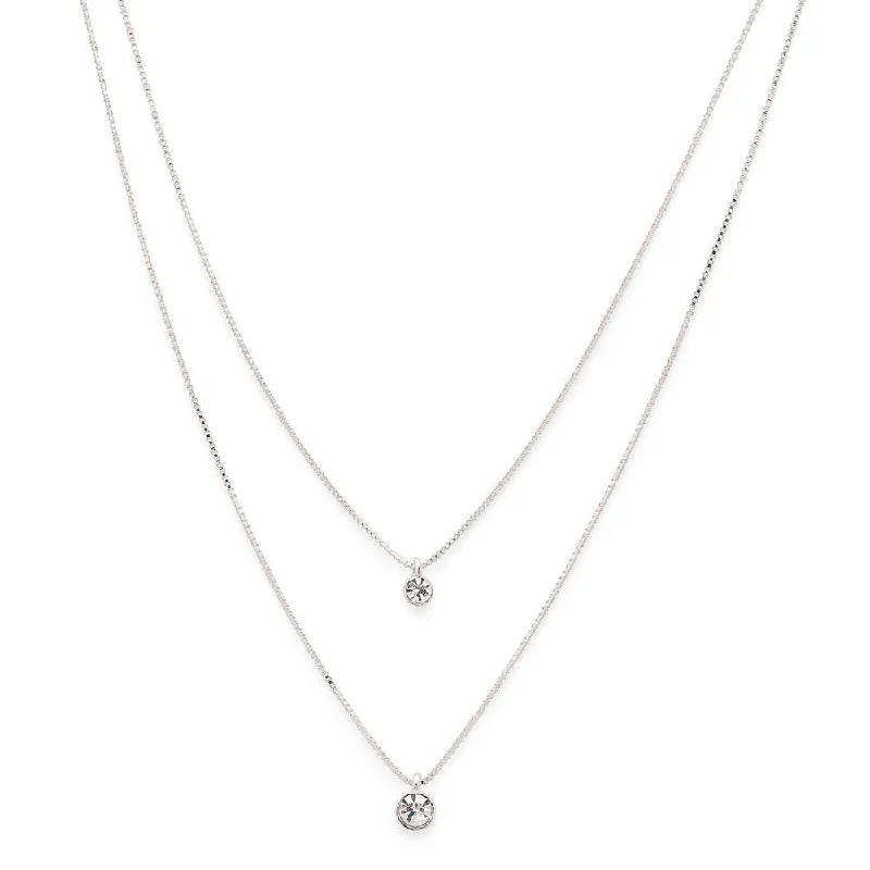 ladies-cross-curb-chain-necklaces-Lucia Silver Plated Necklace