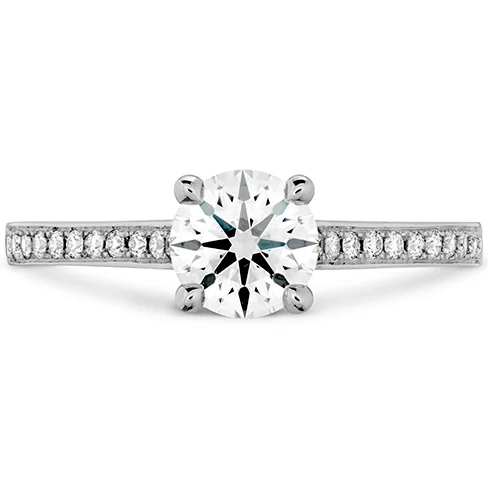 Ladies wedding rings with engraved initials -Hearts On Fire Illustrious Engagement Ring with Diamond Band