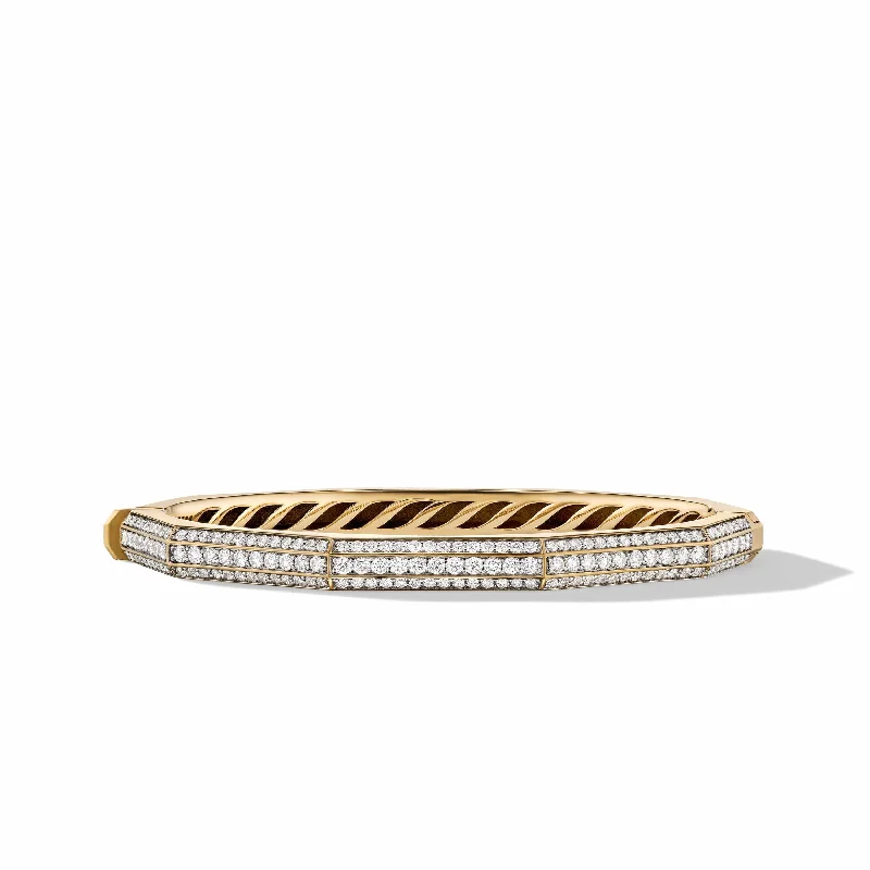 ladies-rigid-link-diamond-bracelets-Carlyle Bracelet in 18K Yellow Gold with Pave Diamonds