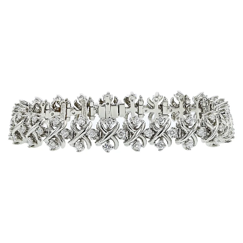 ladies-rustic-wraparound-bracelets-Tiffany Schlumberger Platinum Diamond Bracelet