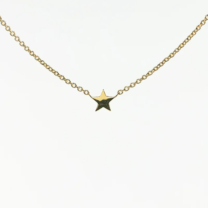 ladies-gift-figaro-chain-necklaces-Gold Vermeil Star Necklace