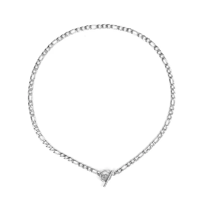 ladies-star-bar-pendant-necklaces-Figaro Silver Necklace