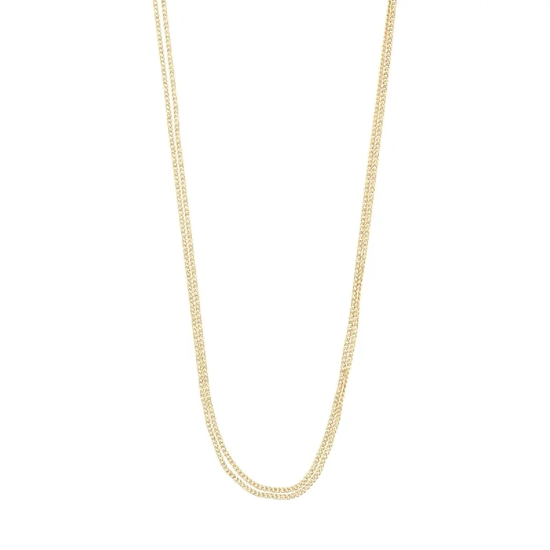 ladies-gemstone-figaro-chain-necklaces-Jojo Gold Plated Necklace