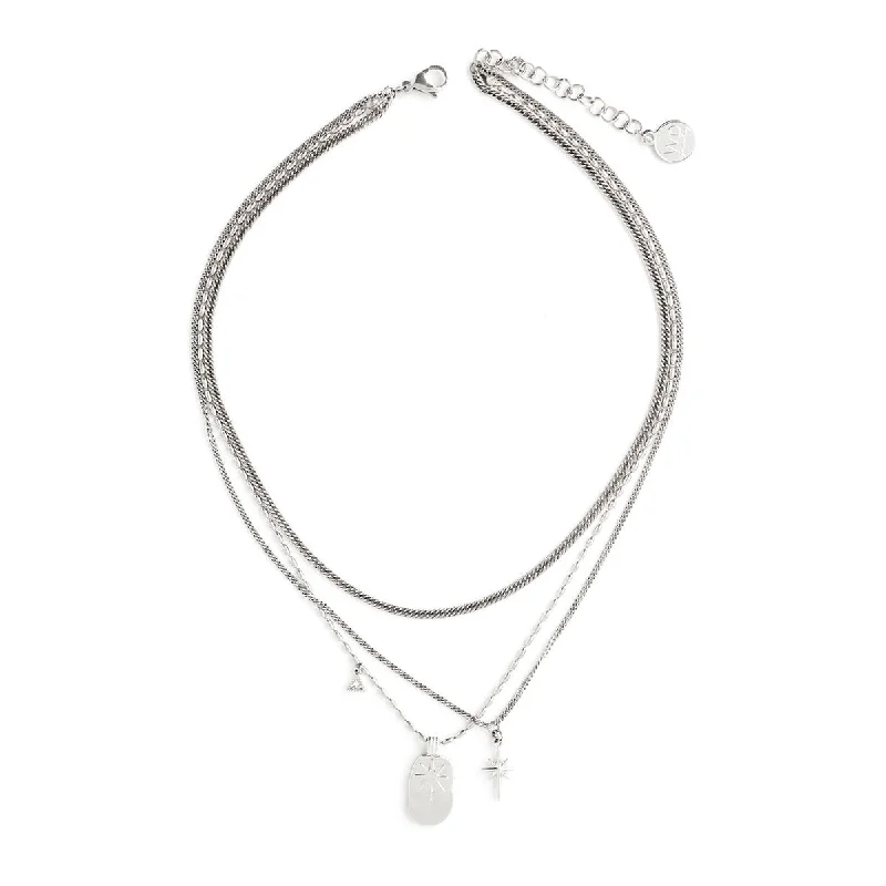 ladies-party-curb-chain-necklaces-Paola Silver Necklace