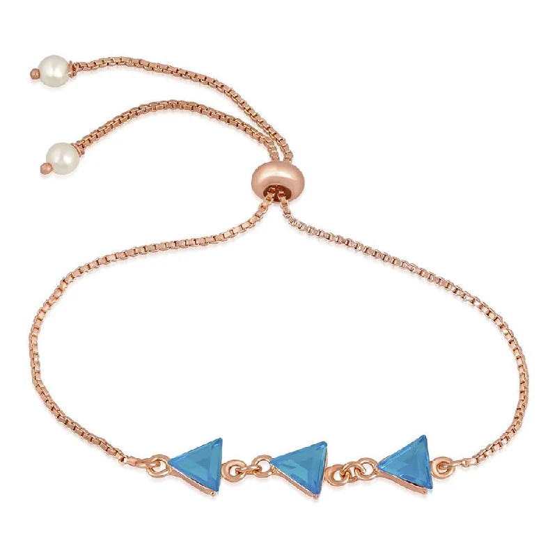 ladies-diamond-gold-bracelets-Mahi Designer Triangular Link adjustable crystal Bracelet