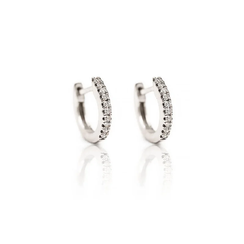 Ladies earrings ripple shine -Diamond Huggie Earrings