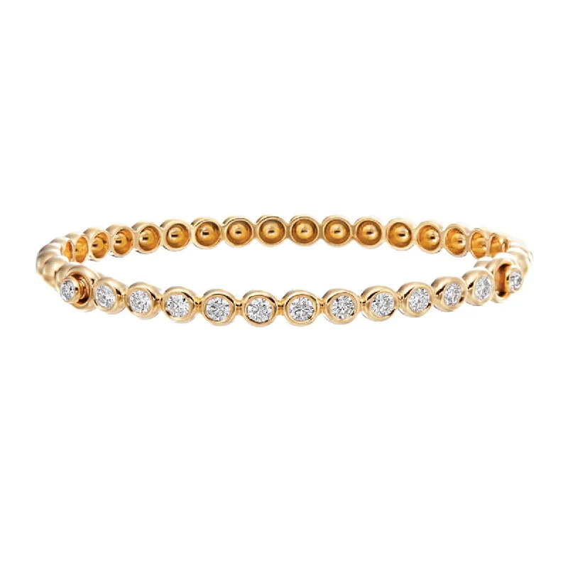 ladies-wraparound-silver-bracelets-18K Yellow Gold Diamond Nutmeg Bangle Bracelet