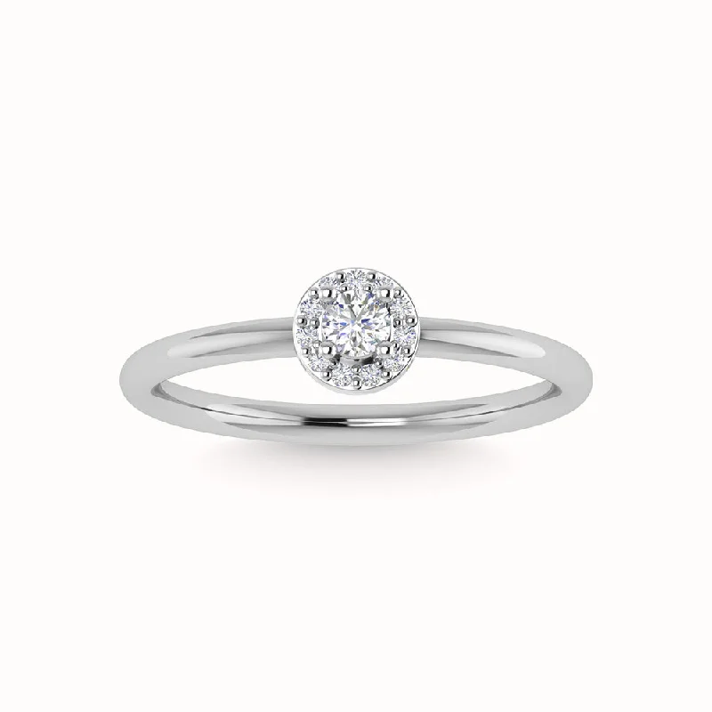 Ladies wedding rings with nature-inspired bands -Diamond 1/3 Ct.Tw. Engagement Ring in 14K White Gold