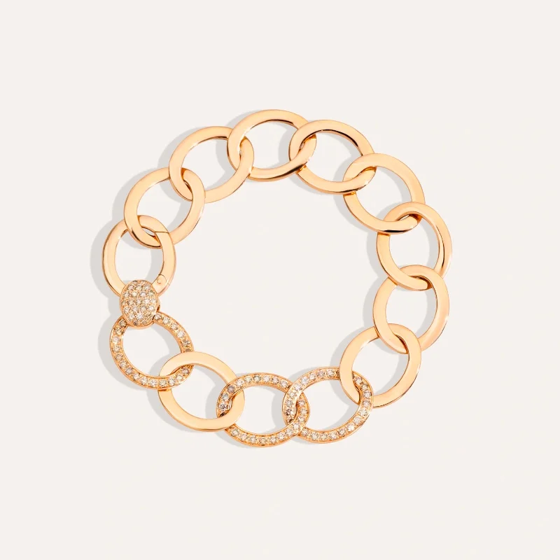 ladies-classic-chain-link-bracelets-Brown Diamond Brera Bracelet