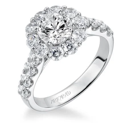 Ladies wedding rings adjustable fit -Lady's White 14 Karat Engagement Ring Size 6.5 With 19=1.44Tw Round Diamonds