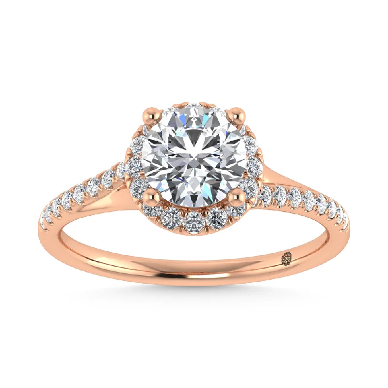 Ladies wedding rings for festive unions -10K Rose Gold Lab Grown Diamond 1 1/4 Ct.Tw. Engagement Ring