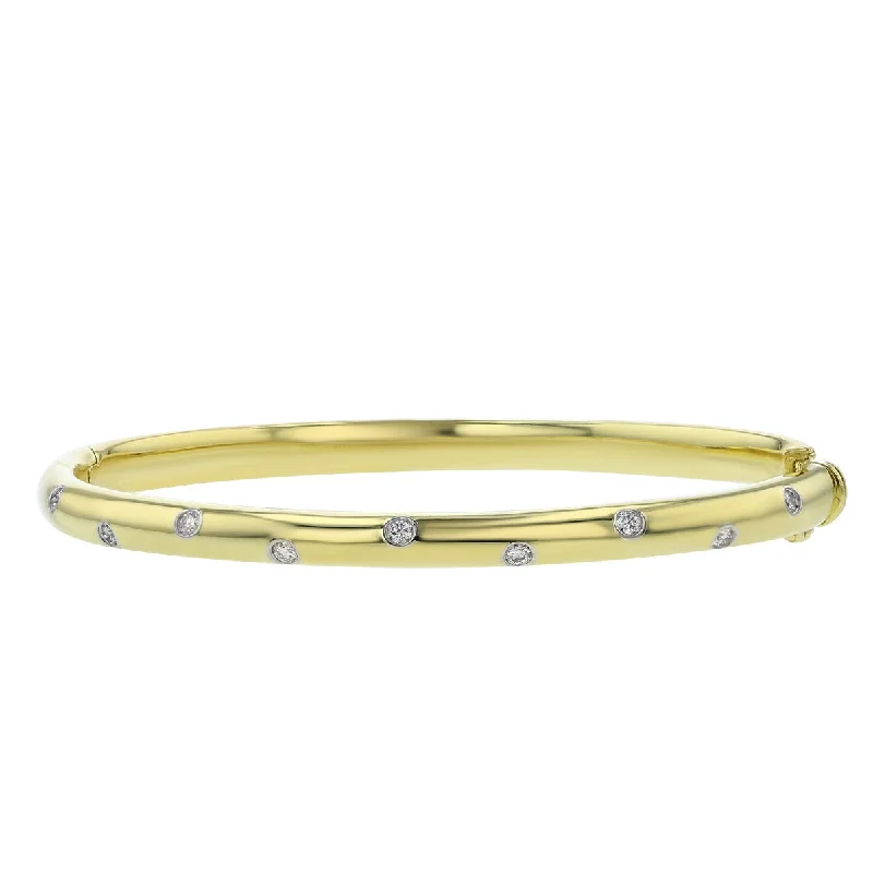 ladies-gold-diamond-bracelets-Tiffany 18K Yellow Gold Etoile Diamond Bangle Bracelet