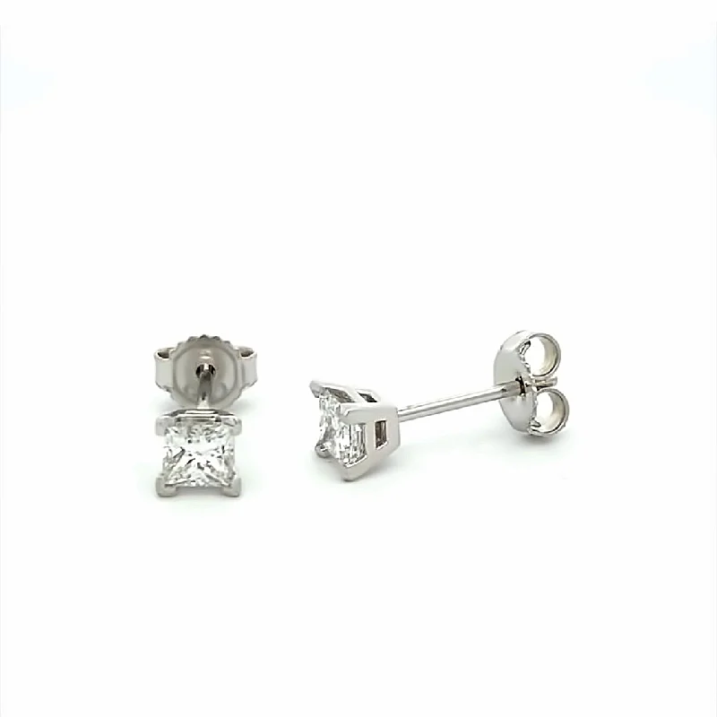 Ladies earrings quirky elegance -Diamond Stud Earrings in White Gold by B&C