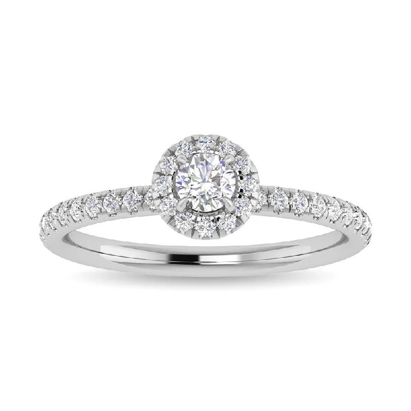 Ladies wedding rings for spring ceremonies -Diamond 3/4 Ct.Tw. Round Cut Engagement Ring in 14K White Gold