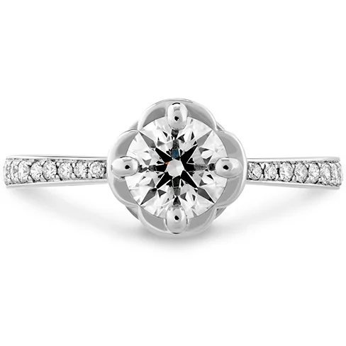 Ladies wedding rings for educator unions -Hearts On Fire Desire Simply Engagement Ring with Diamond Band