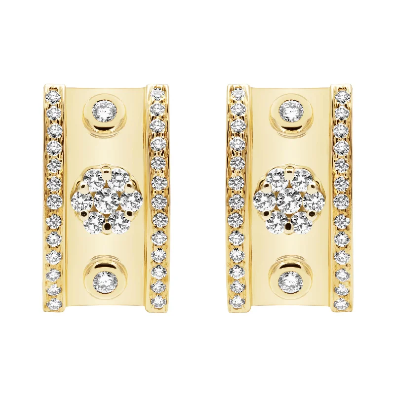 Ladies earrings with quill studs -Earrings - Diamond