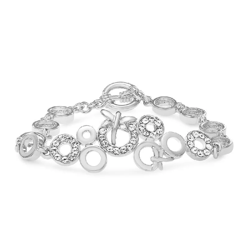 ladies-fashion-wraparound-bracelets-Mahi Rhodium Plated Captivating Bracelet With Crystals For Women