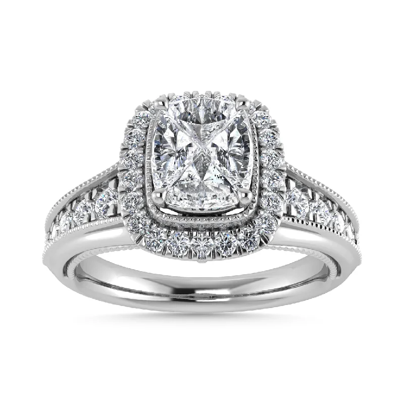 Ladies wedding rings vintage charm -Diamond 1 Ct.Tw. Engagement Ring in 14K White Gold