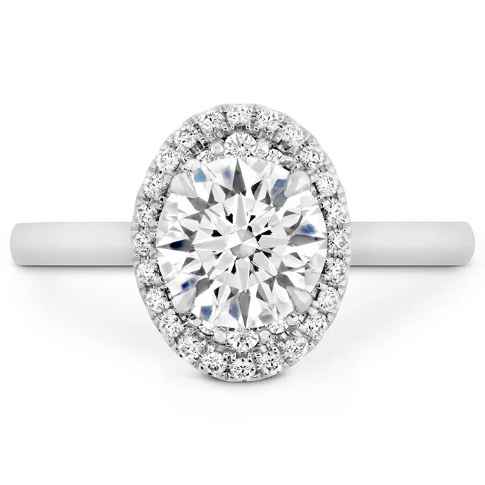 Ladies wedding rings for travel-inspired vows -Hearts On Fire Juliette Oval Halo Diamond Engagement Ring