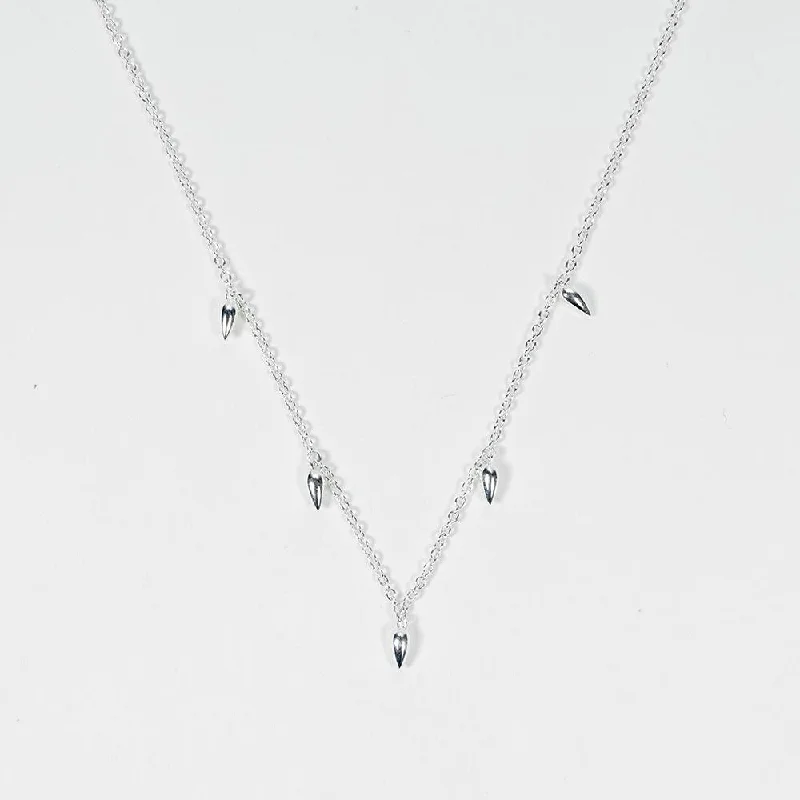 ladies-modern-y-drop-necklaces-Silver Pods Necklace