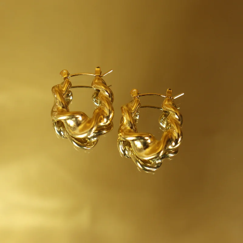 Ladies earrings green shine -Joanna 18ct gold plated Tarnish Resistant Earrings