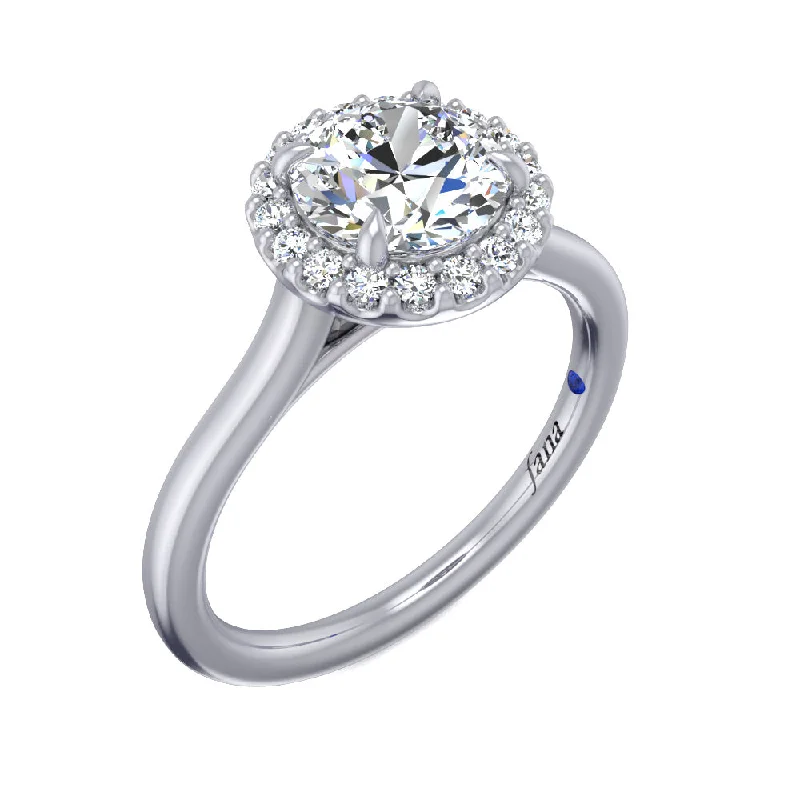 Ladies wedding rings for charity unions -Classic Halo Only Engagement Ring