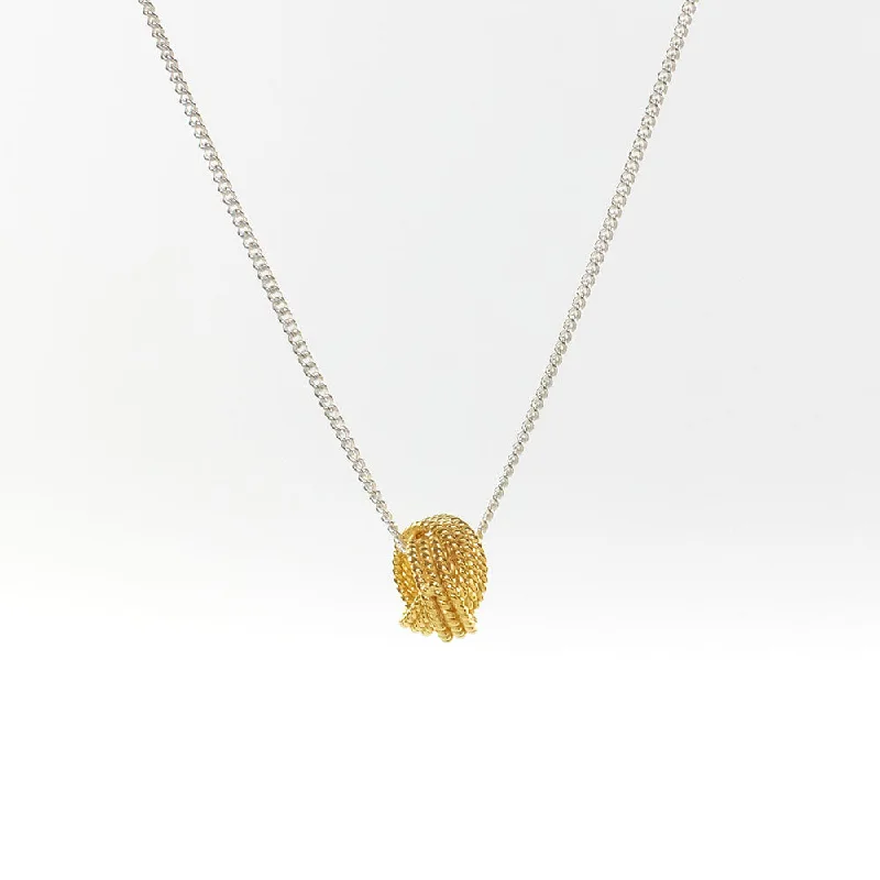 ladies-unique-box-chain-necklaces-Gold Vermeil Knot Necklace