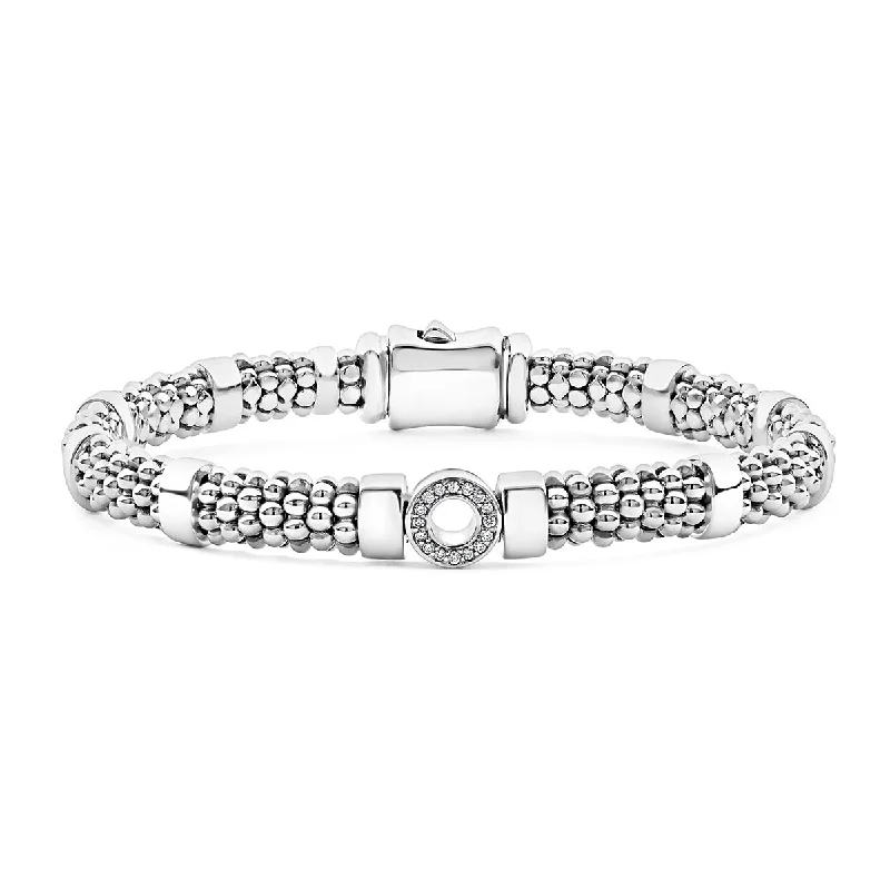 ladies-elegant-adjustable-cuff-bracelets-Small Single Station Diamond Circle Caviar Bracelet